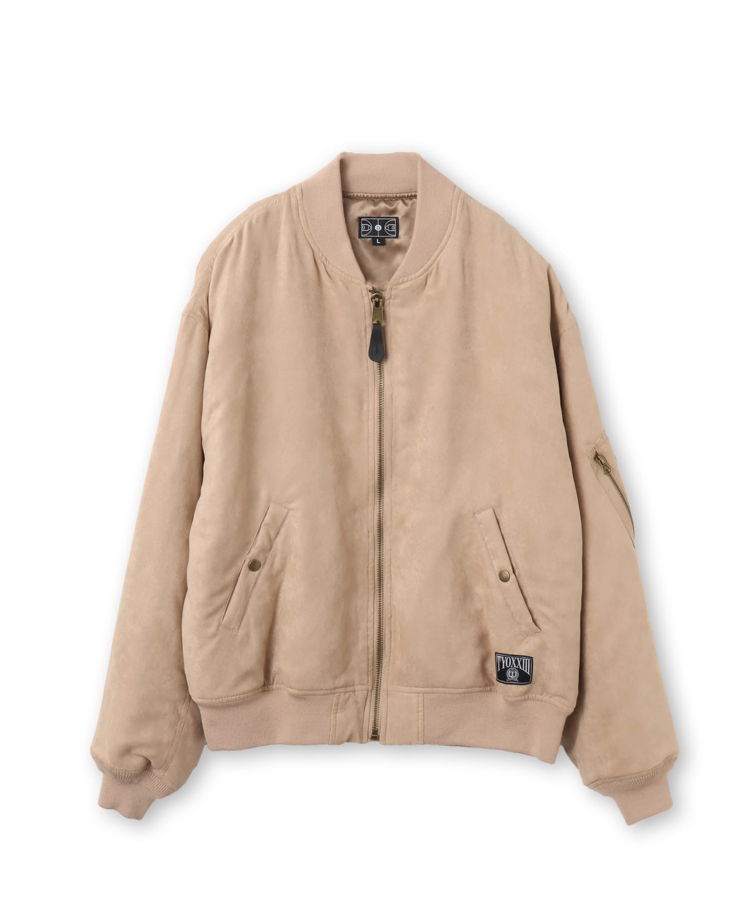 TOKYO 23 Faux Suede Bomber Jacket BEIGEのメイン画像