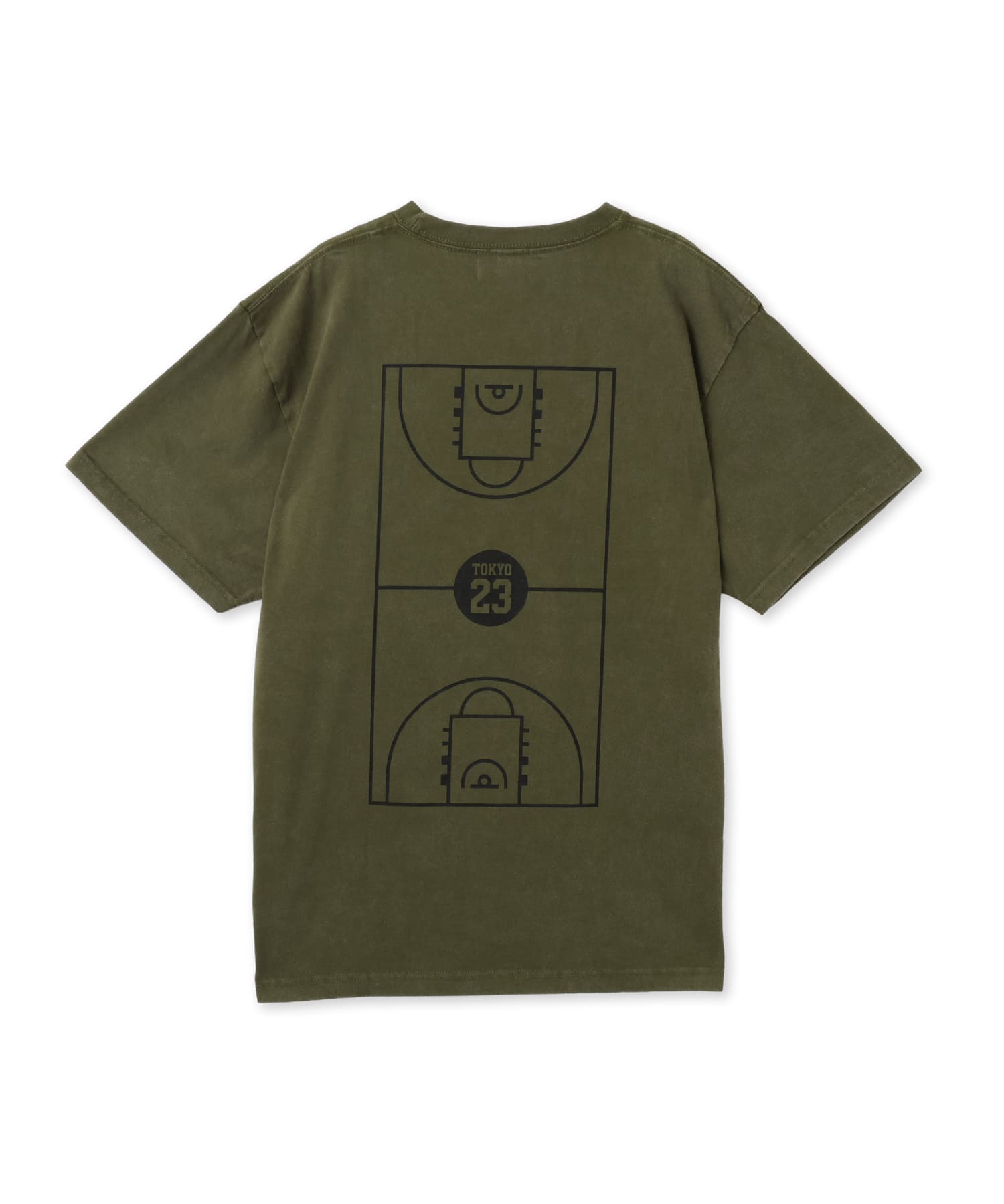 TOKYO 23 Over-dyed Full Court T-shirt DARK KHAKIのメイン画像
