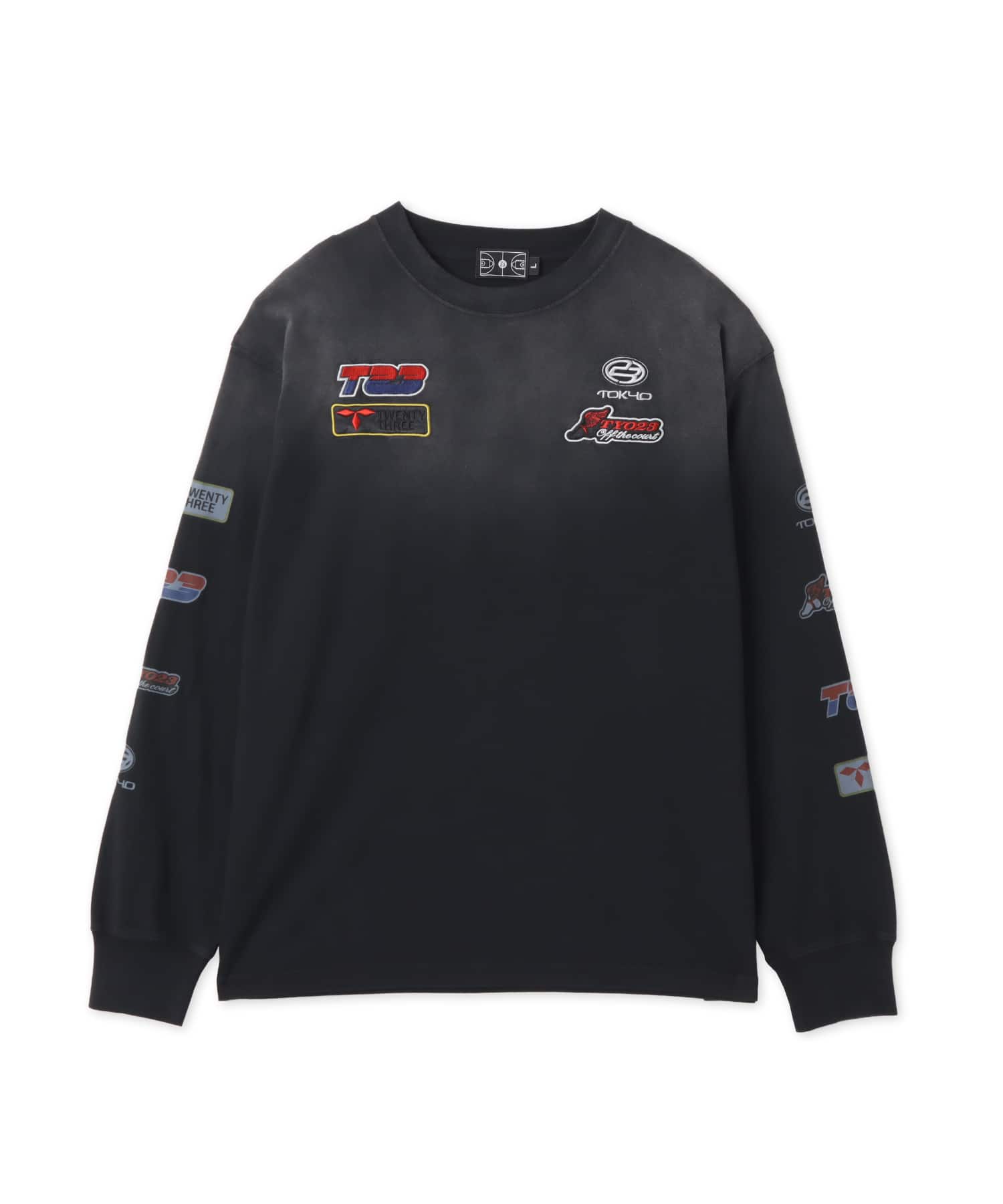TOKYO 23 Vintage Racing Print LS T-shirt BLACKのメイン画像