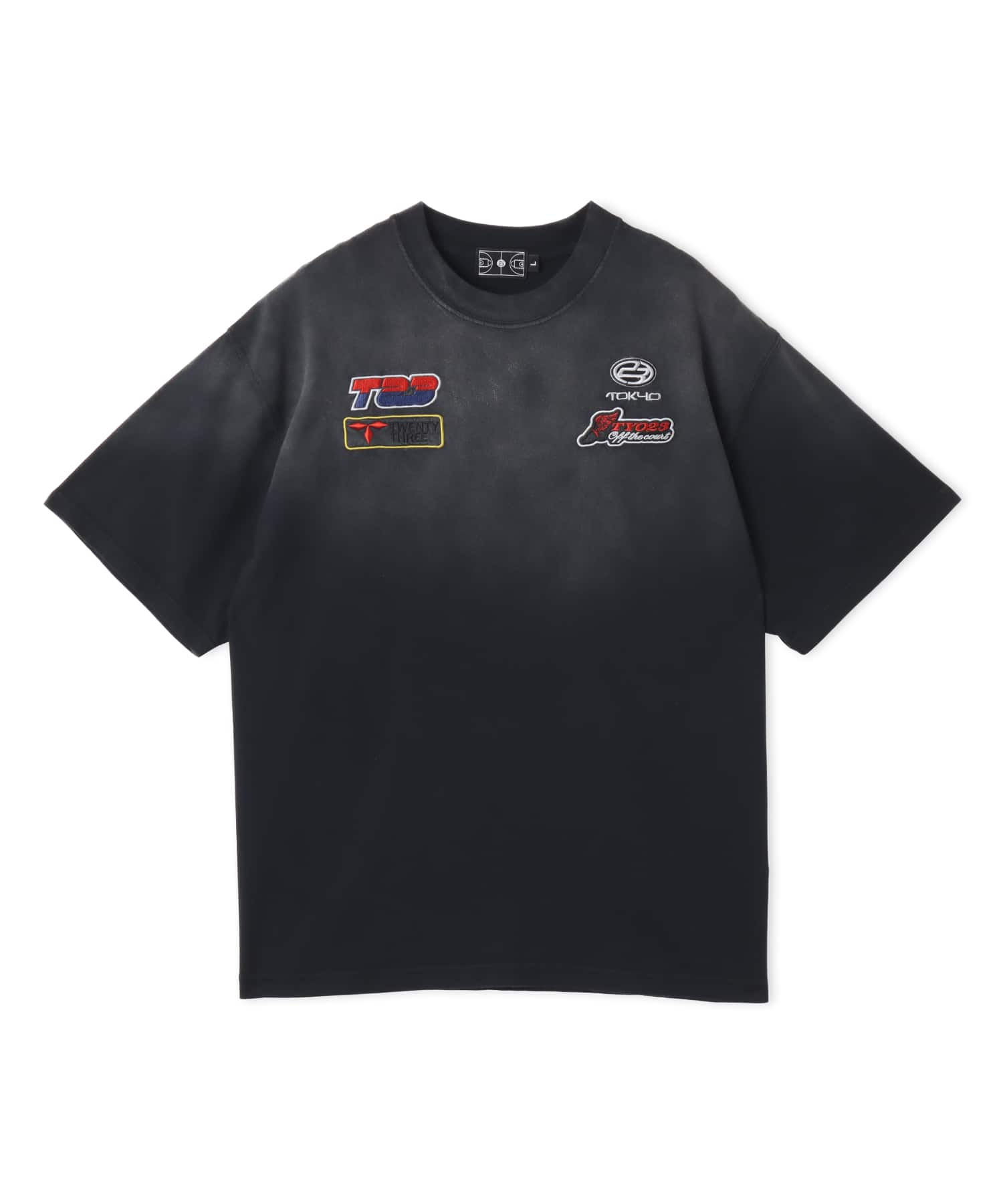 TOKYO 23 Vintage Racing Print T-shirt BLACKのメイン画像