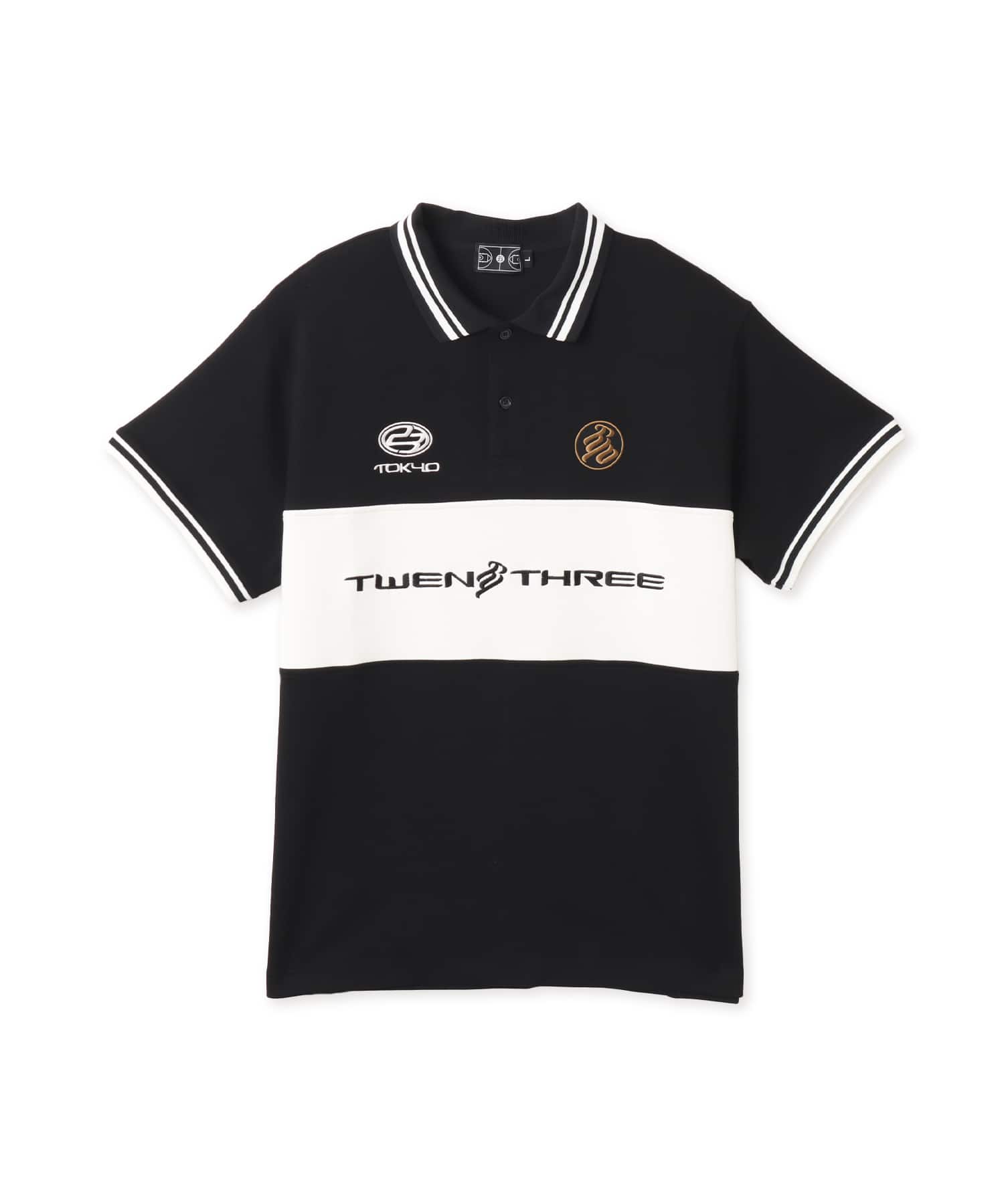 TOKYO 23 Panelled Polo Shirt BLACKのメイン画像