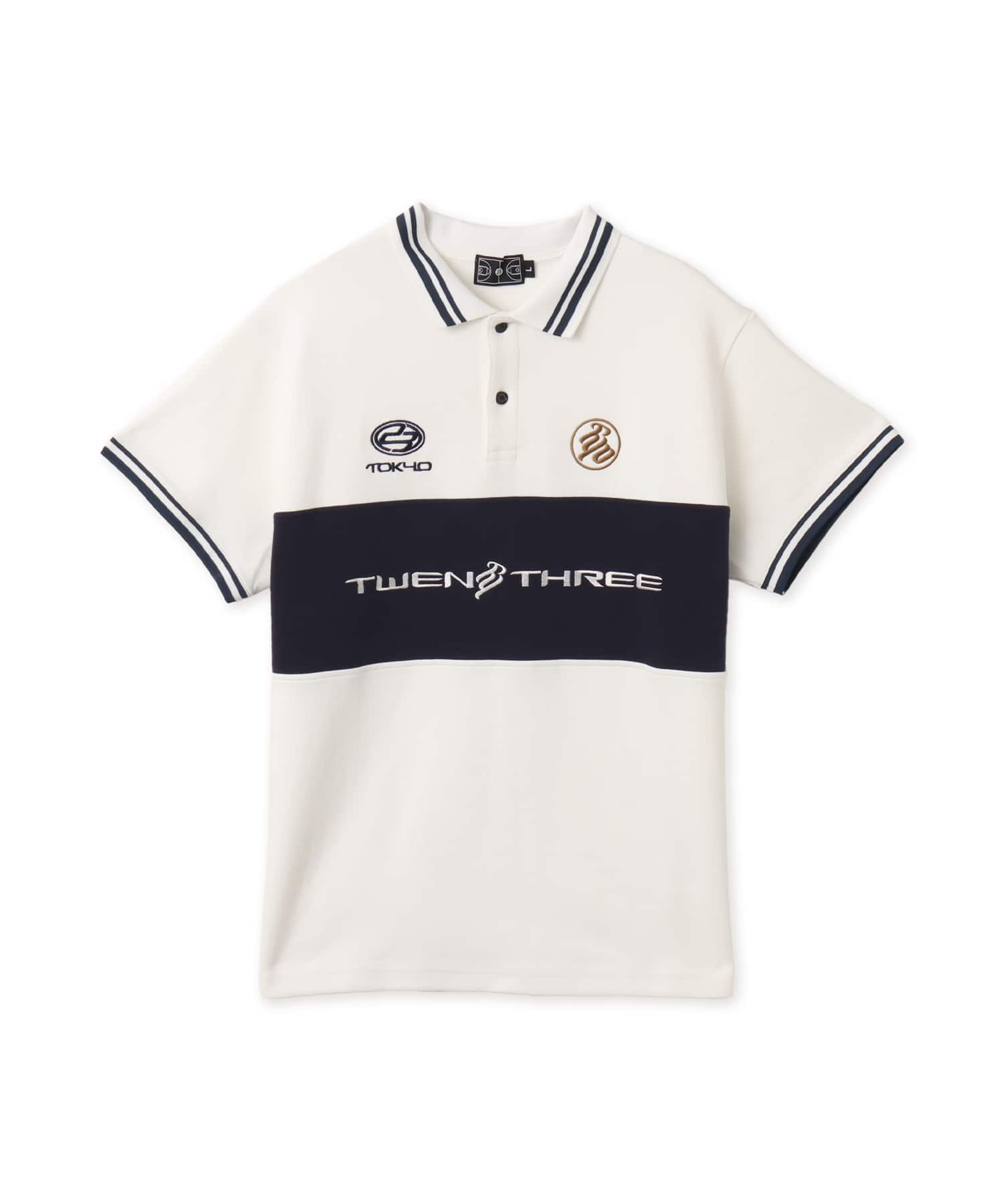 TOKYO 23 Panelled Polo Shirt WHITEのメイン画像