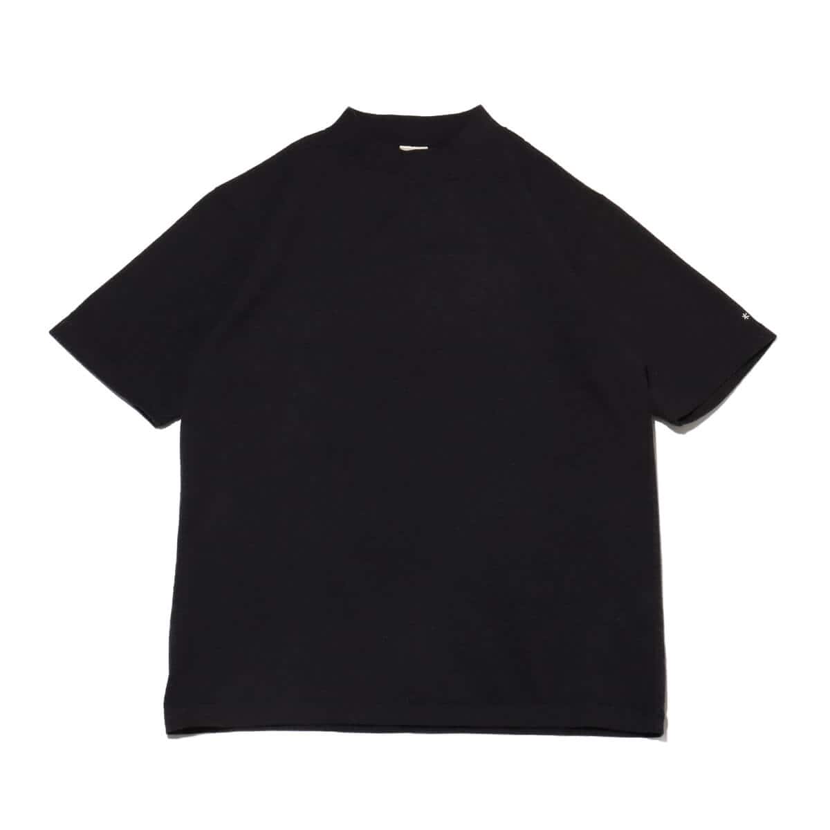 snow peak RecycledCotton HeavyMockneckT-Shirt Blackのメイン画像