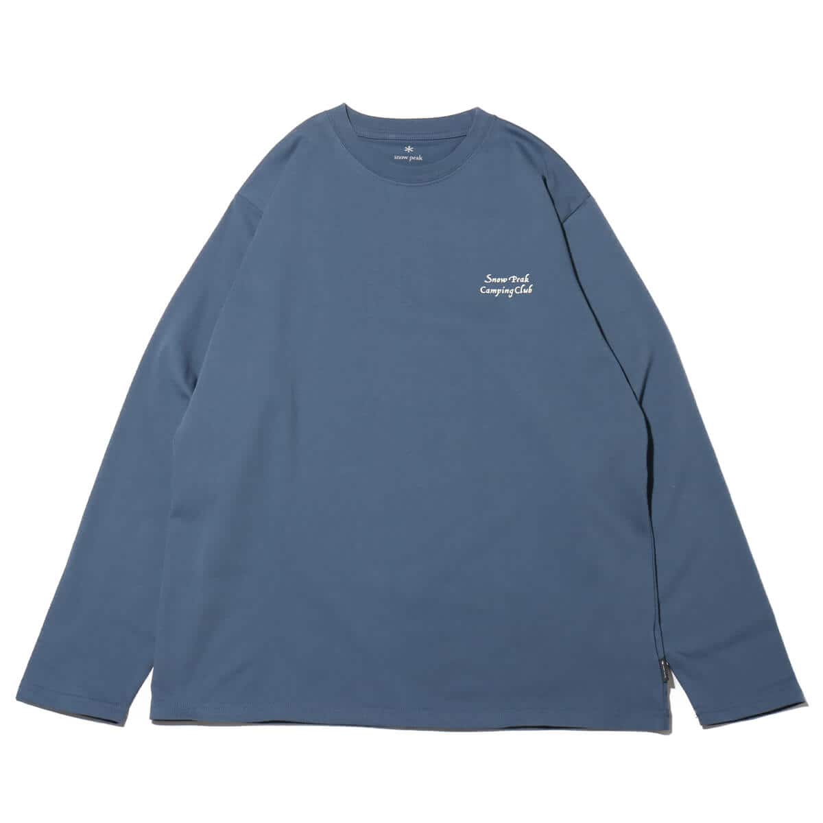 snow peak SP Camping Club Long Sleeve T-Shirt Blueのメイン画像