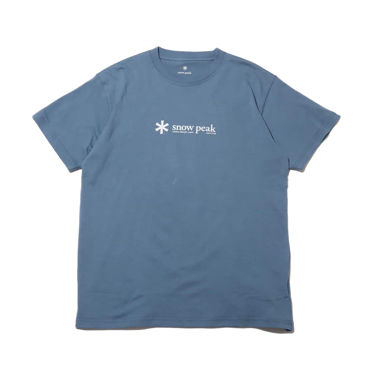 snow peak Soft Cotton Logo Short Sleeve T-Shirt Slateblue 24SP-Iのメイン画像