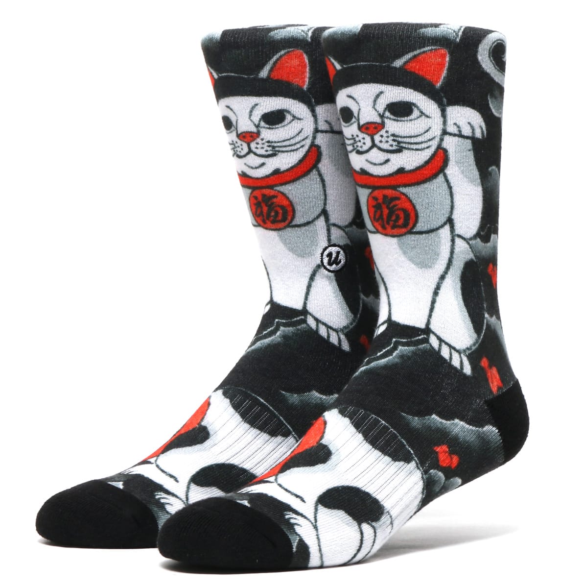 UBIQ“IREZUMI” SOCKS (Neko)  Designed by Horihiro Mitomo BLACKのメイン画像