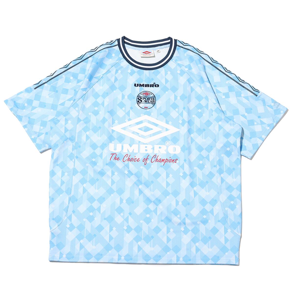 UMBRO SIDE TAPE CREW-NECK SHORT SLEEVE SHIRT BLUE のメイン画像