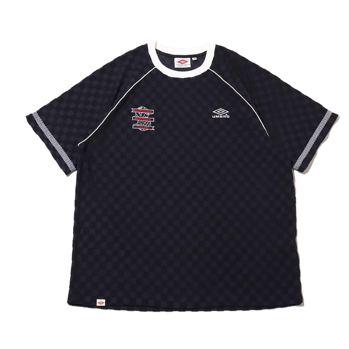UMBRO CHECKERBOARD SHORT SLEEVE SHIRT NAVY のメイン画像