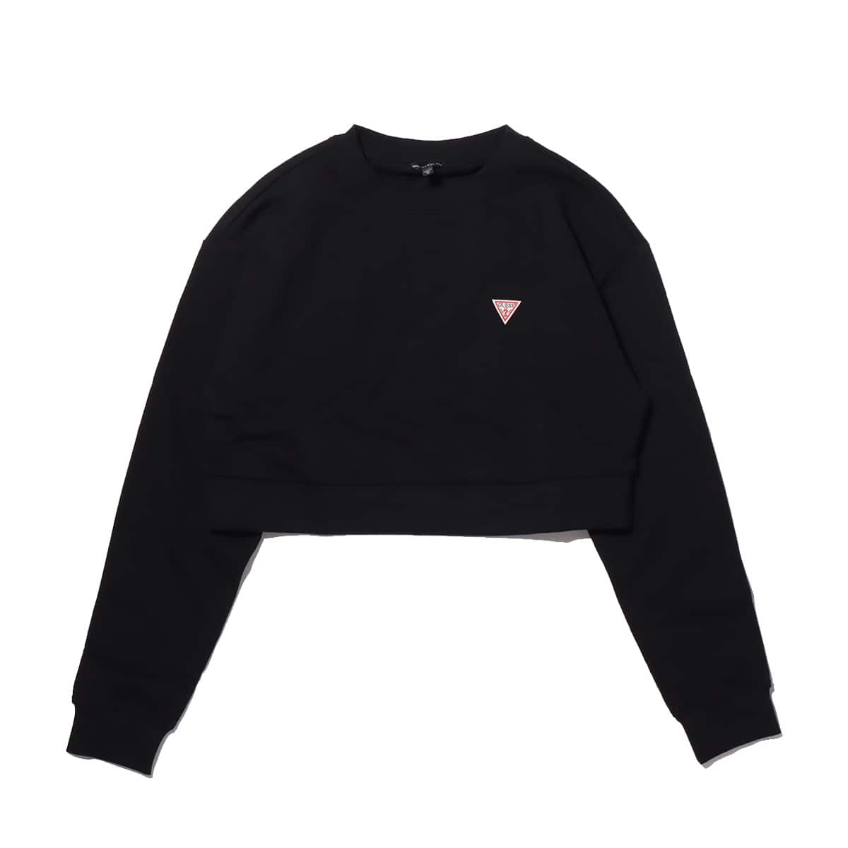GUESS LS CREW NECK CROP SWEATSHIRT BLACK 20SU-Iのメイン画像