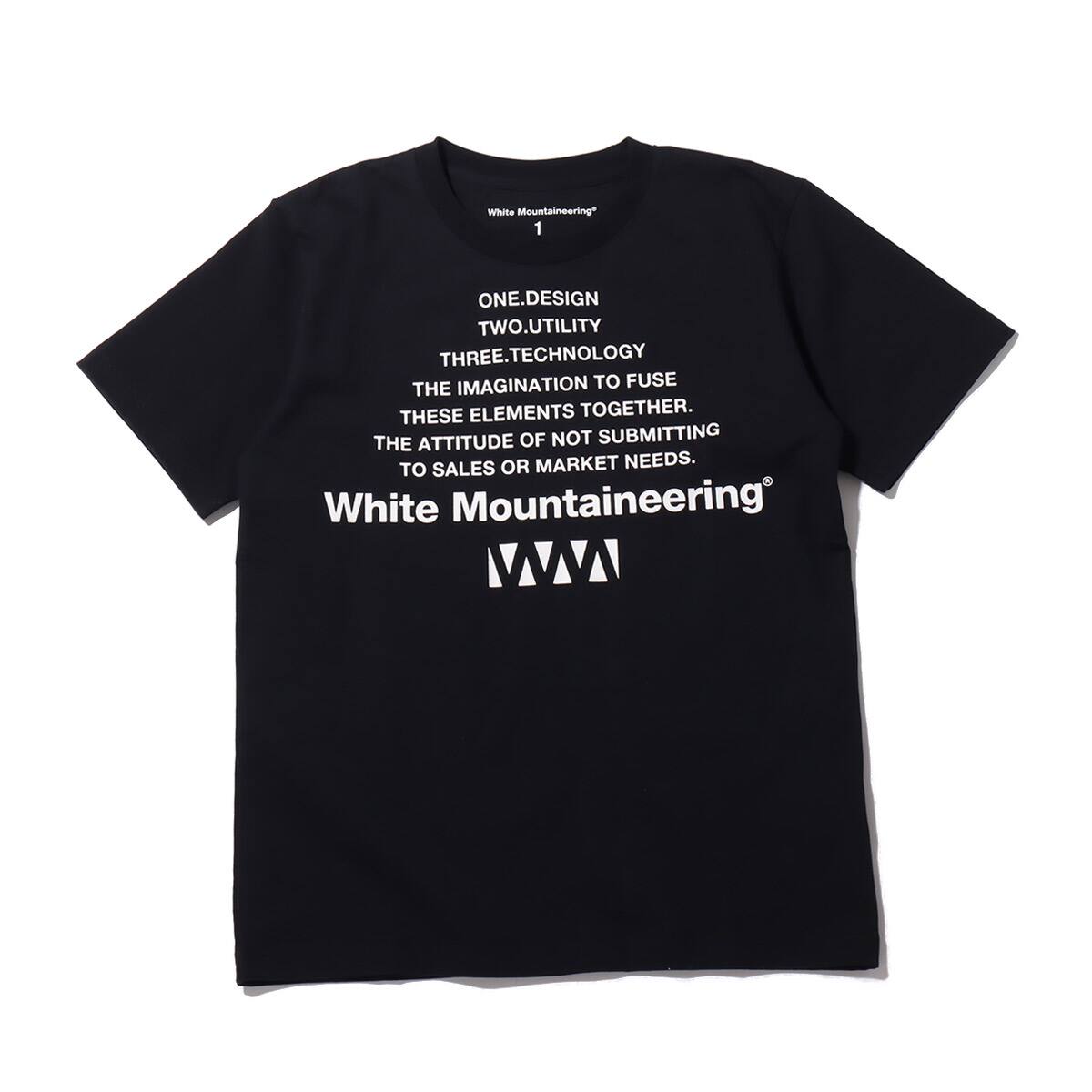 WHITE MOUNTAINEERING BIG W LOGO PRINTED T-SHIRT BLACK 21SP-I