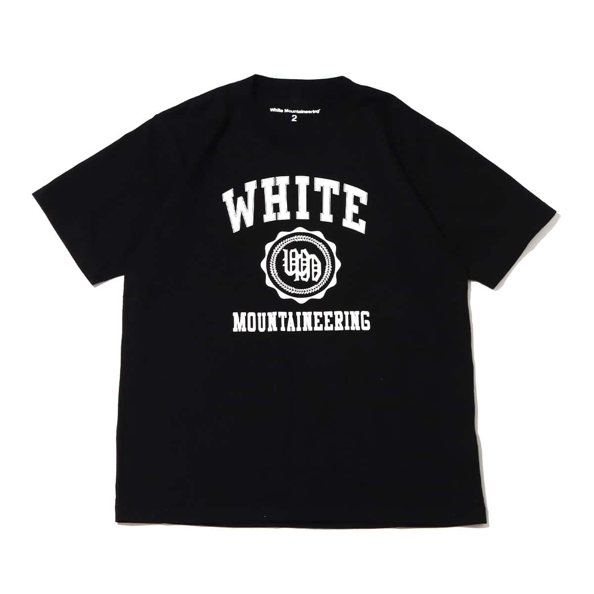 WHITE MOUNTAINEERING WM COLLEGE LOGO PRINTED T-SHIRT BLACK 22SP-I_photo_large