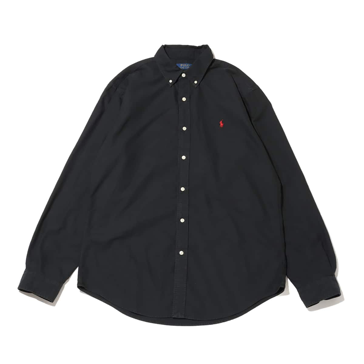 POLO RALPH LAUREN LONG SLEEVE-SPORT SHIRT GD OXFORD POLO BLACK のメイン画像