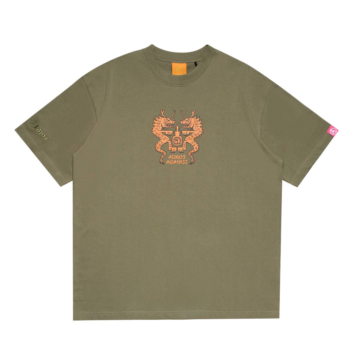 AGAINST LAB X ATMOS EMBLEM TEE OLIVEのメイン画像