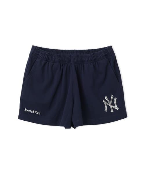 SPORTY&RICH Yankees Krystal Disco Short Dark Navy/White - ネイビー