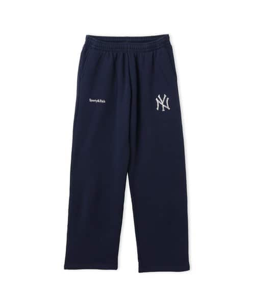 SPORTY＆RICH Yankees Krystal Wide Sweatpant Dark Navy/White - ネイビー
