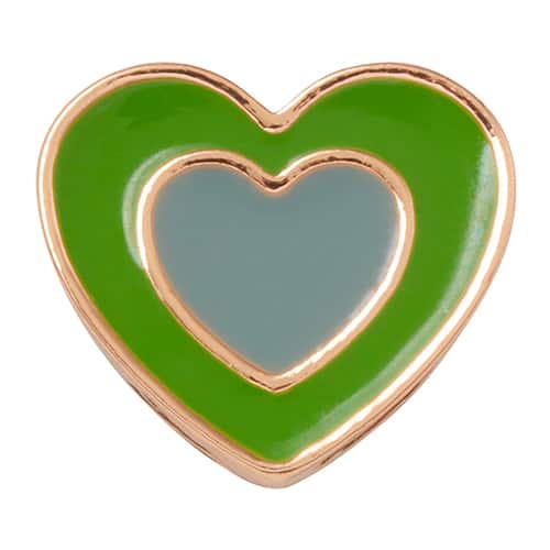 crocs Green Double Heart