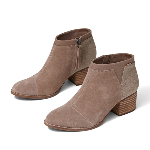 TOMS LOREN Taupe Grey Suede/Felt 21FA-I