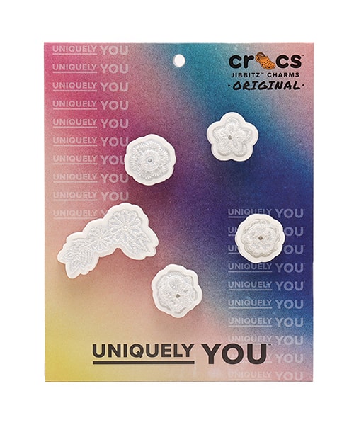 crocs White Elegant Floral 5 Pack MULTI