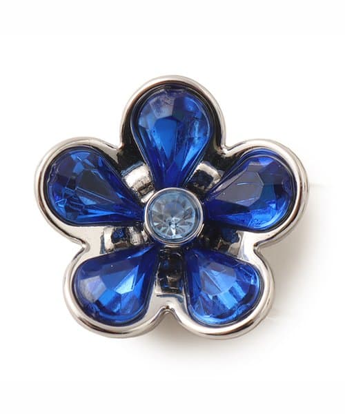 crocs Silver and Blue Flower