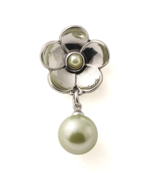 crocs Silver Flower Pearl Dangle - マルチ