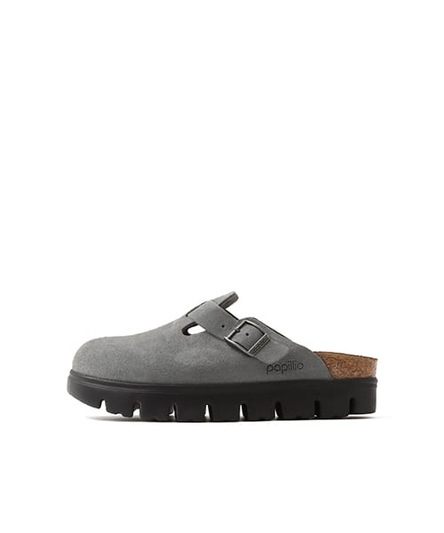BIRKENSTOCK BOSTON CHUNKY LEVE BASALT GRAY/ BLACK BASALT GRAY - グレー