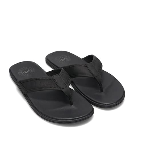 UGG SEASIDE LEATHER FLIP FLOP ブラック