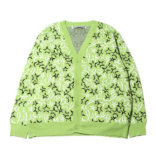 ANNA SUI NYC 総柄ブークレ ニットカーデ GREEN 23FA-I