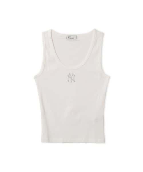 SPORTY&RICH Yankees Krystal Cropped Tank White/Dark Navy - ホワイト