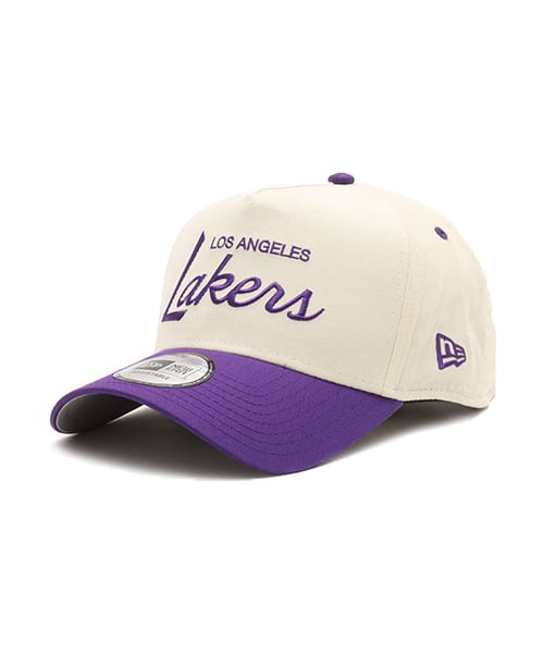NEW ERA 9FORTY A-FRAME SUMMER CORDUROY Los Angeles Lakers CHROME TRUE PURPLE VISOR PURPLE
