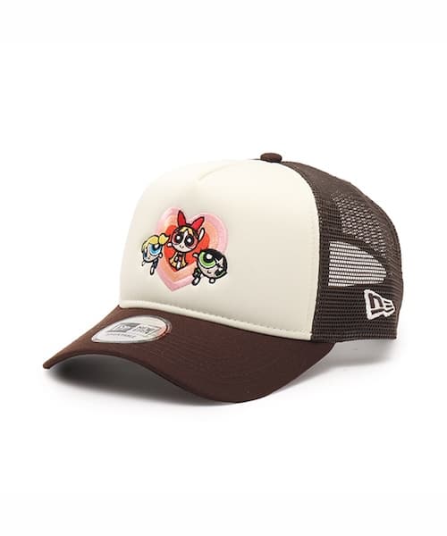 NEW ERA 9FORTY A-Frame Trucker The Powerpuff Girls Heart（ニューエラ 9フォーティー Aフレーム トラッカー パワーパフ ガールズ ハート） - ホワイト