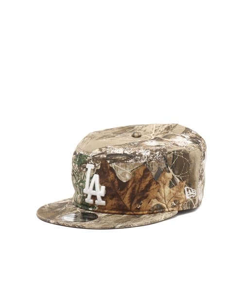 NEW ERA PILLBOX Adjustable Los Angeles Dodgers REALTREE BROWN - ブラウン