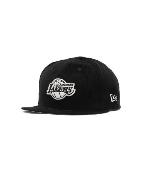 NEW ERA 9FIFTY Los Angeles Lakers Corduroy Black and White