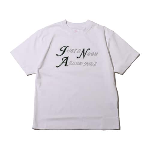 atmos pink JUST A NOON × atmos pink ラインストーンロゴTシャツ WHITE 22FA-I
