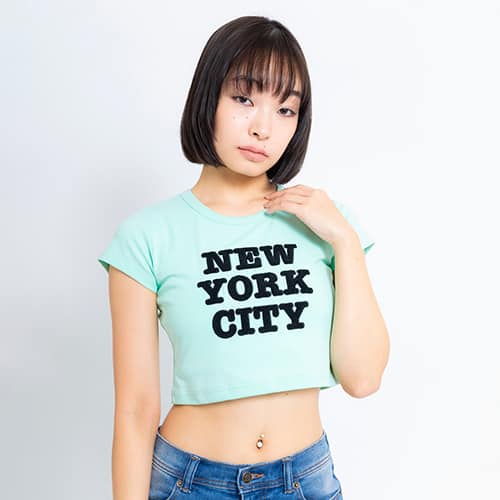 ANNA SUI NYC “NYC” 刺繍 Tシャツ MINT 24SP-I