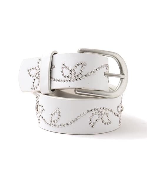 atmos pink Stud Belt WHITE アトモス ピンク スタッズ ベルト ホワイト