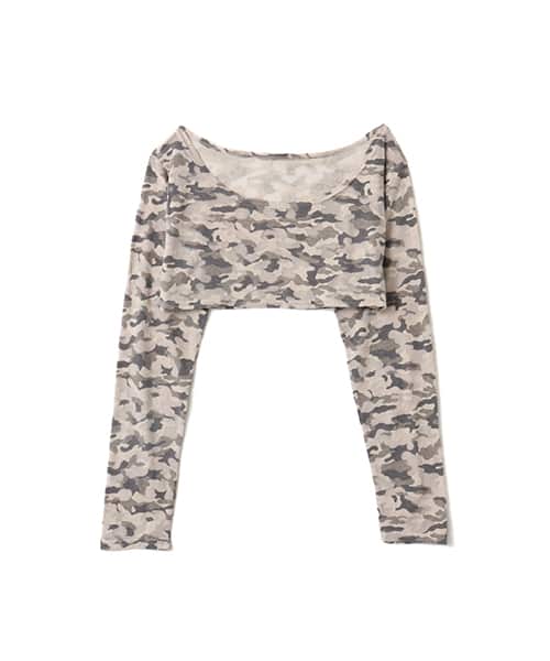 atmos pink Cropped Camouflage Tops BEIGE アトモス ピンク クロップド カモフラージュ トップス ベージュ