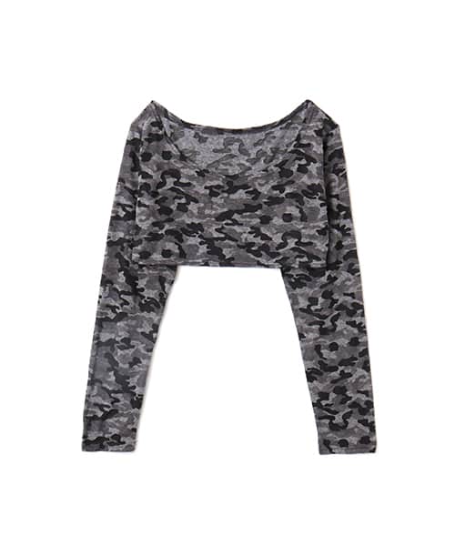 atmos pink Cropped Camouflage Tops GRAY - グレー