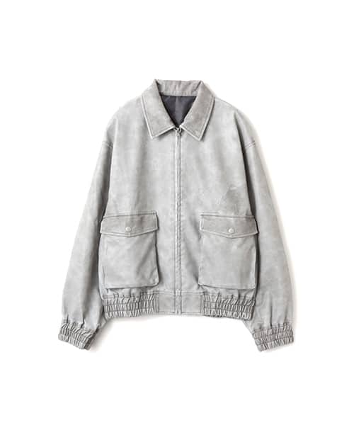 atmos pink Faux Leather Jacket GRAY アトモス ピンク フォー レザー ジャケット グレー