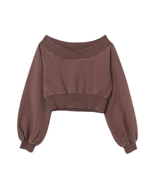 atmos pink Off-shoulder Sweat Top BROWN - ブラウン