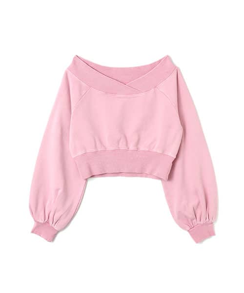 atmos pink Off-shoulder Sweat Top PINK
