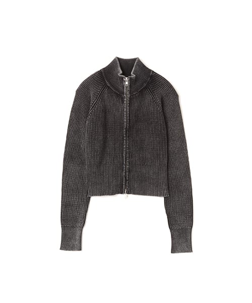 atmos pink Washed Zip Up Knit CHARCOAL - チャコール