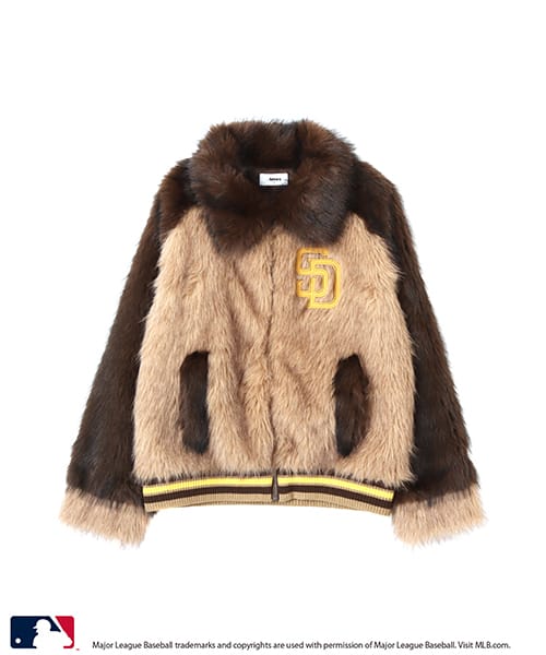 atmos pink MLB Faux Fur Blouson BEIGE - ベージュ