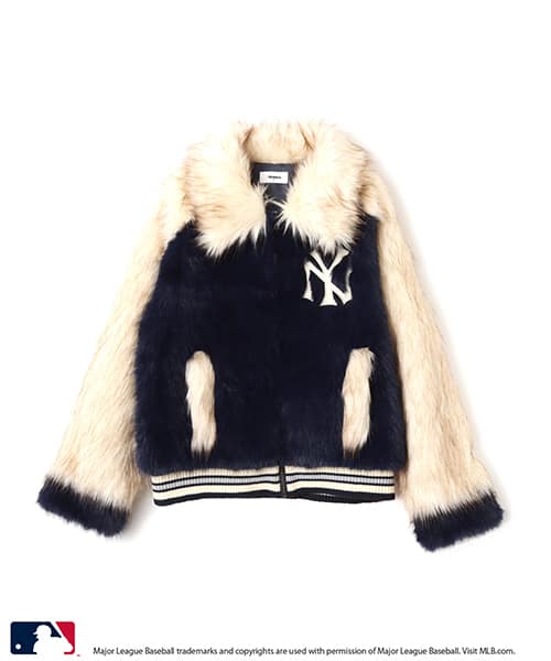 atmos pink MLB Faux Fur Blouson NAVY - ネイビー