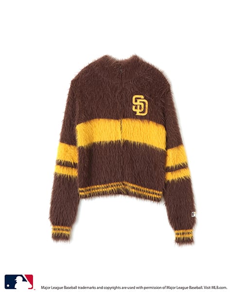 atmos pink MLB Shaggy Knit Blouson BROWN - ブラウン