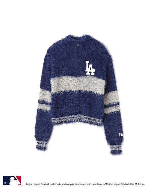 atmos pink MLB Shaggy Knit Blouson NAVY - ネイビー