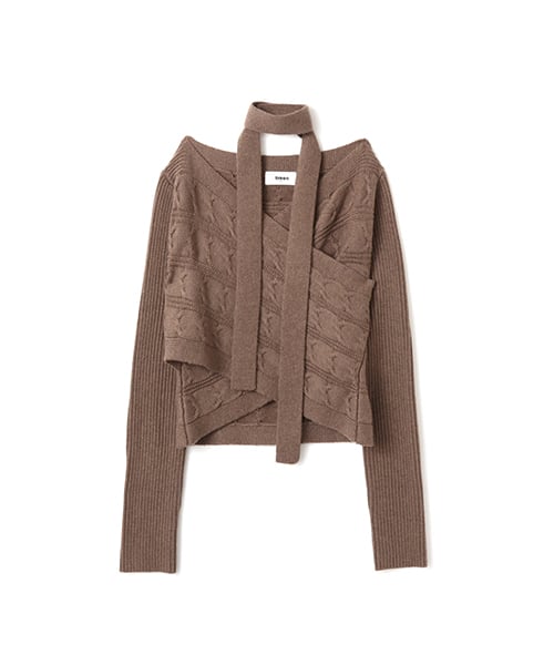 atmos pink Cache-coeur Knit Tops BROWN アトモス ピンク カシュクール ニットトップス ブラウン
