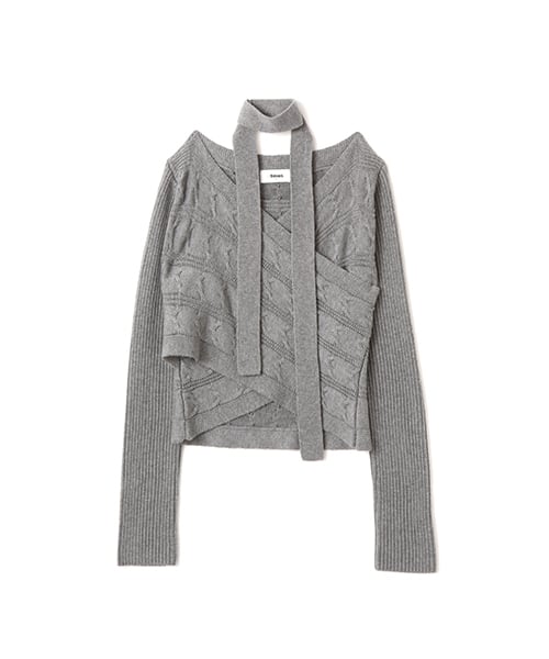 atmos pink Cache-coeur Knit Tops GRAY アトモス ピンク カシュクール ニットトップス グレー