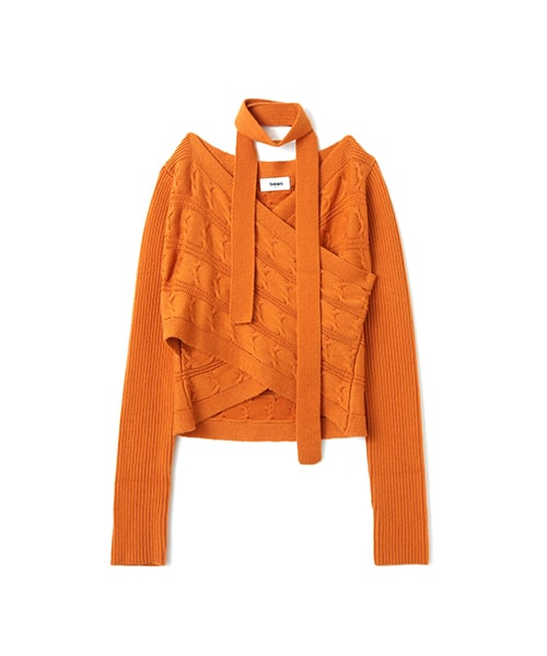 atmos pink Cache-coeur Knit Tops ORANGE アトモス ピンク カシュクール ニットトップス オレンジ