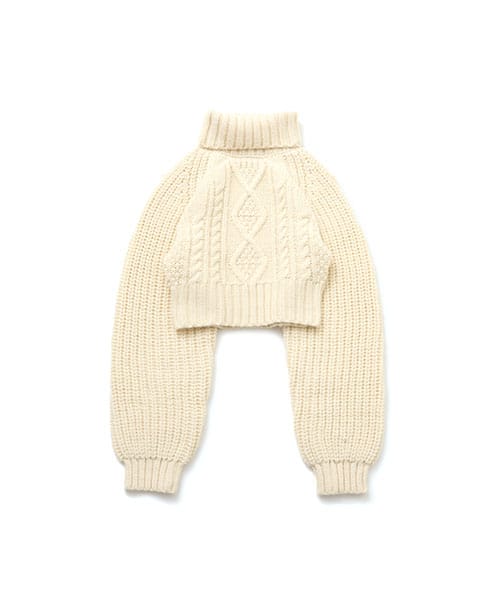 atmos pink Slit Cable Knit Tops OFFWHITE