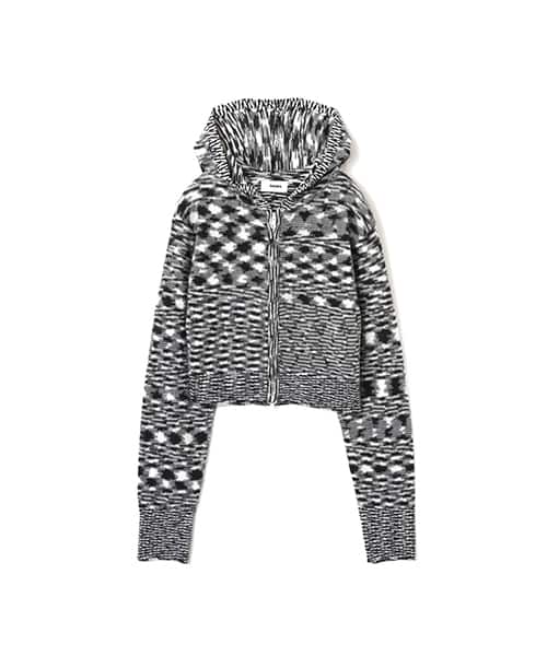 atmos pink Short Zip Knit Hoodie BLACK - ブラック